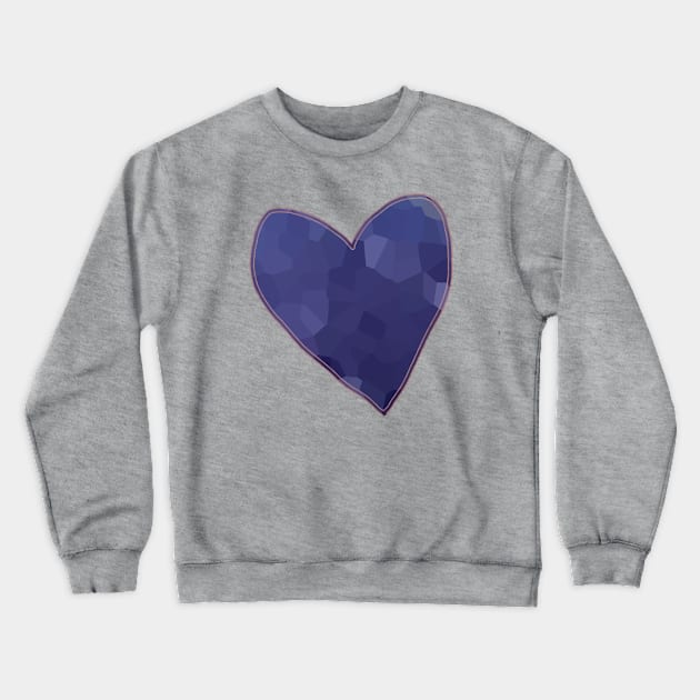 Blue Mosaic Heart Crewneck Sweatshirt by ellenhenryart